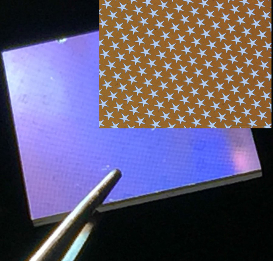 Students are able to grow micro- and nanowires on a reusable diamond template, pictured here in purple, in the shape of stars by using a mold.