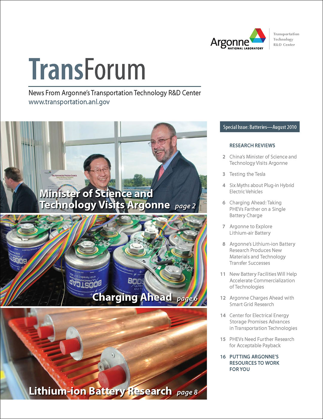 TransForum Special Issue on Batteries – Summer 2010
