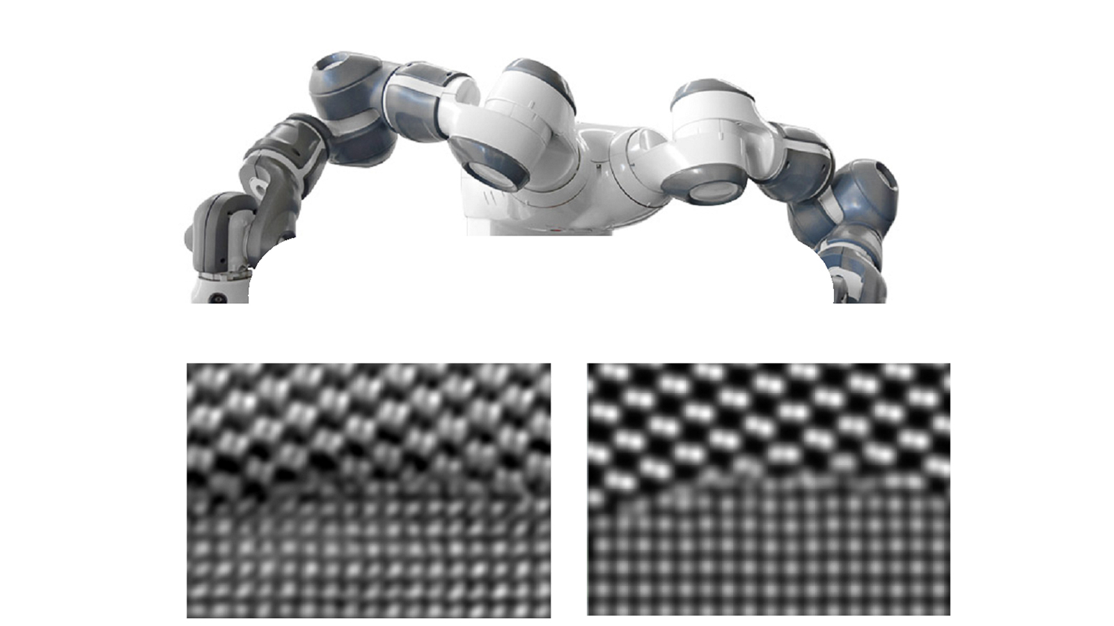 FANTASTX will use computer vision tools to compare experimental (bottom left) and simulated (bottom right) electron microscopy images to understand materials at the atomic level. (Image by Jingling Guo and Robert Klie, University of Illinois at Chicago, and Eric Schwenker, Northwestern University.)