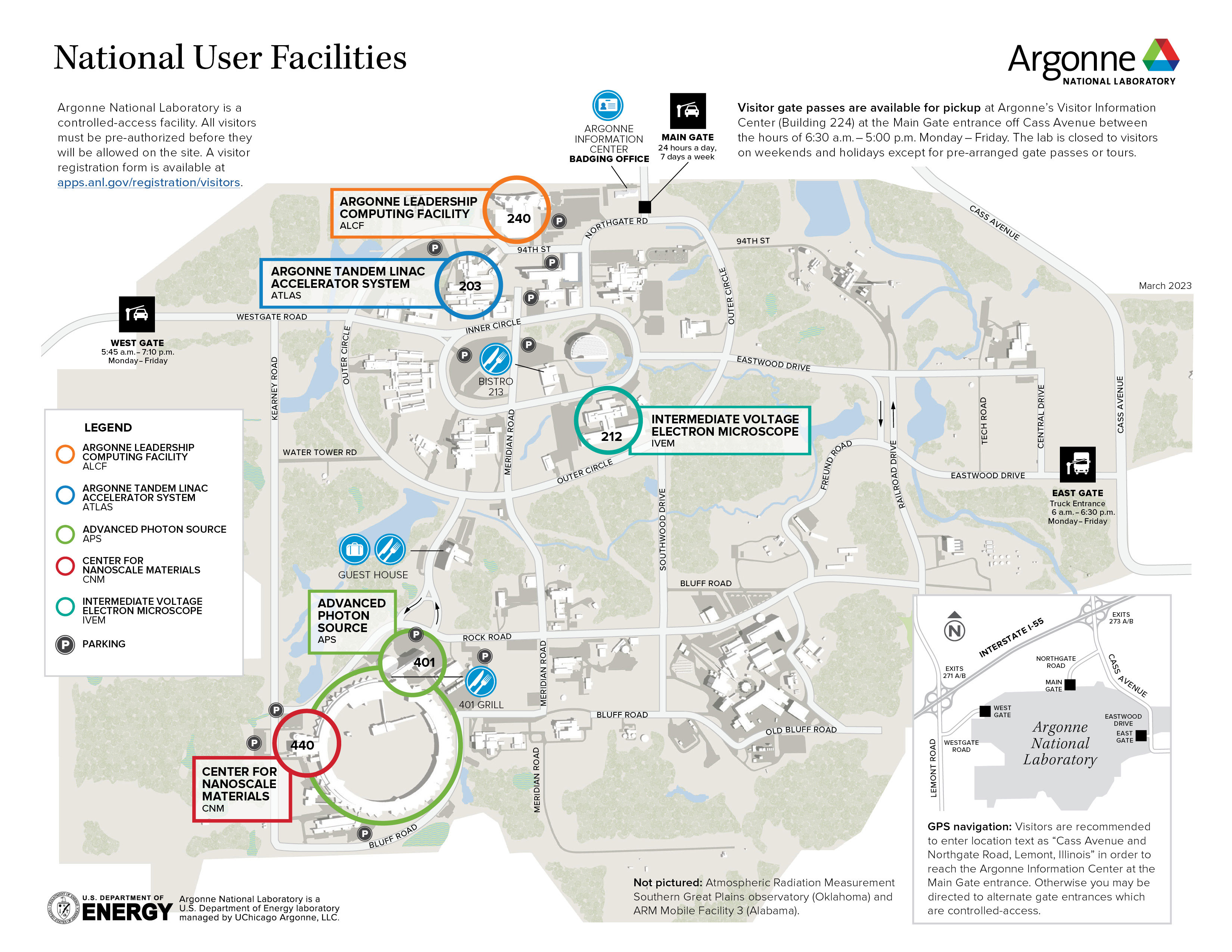 Argonne National User Facility map