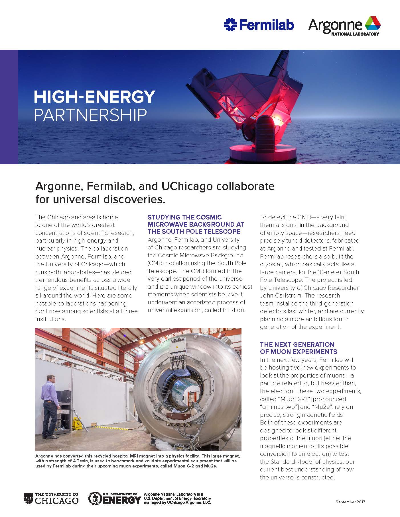 High-Energy Partnership Fact Sheet, pg. 1