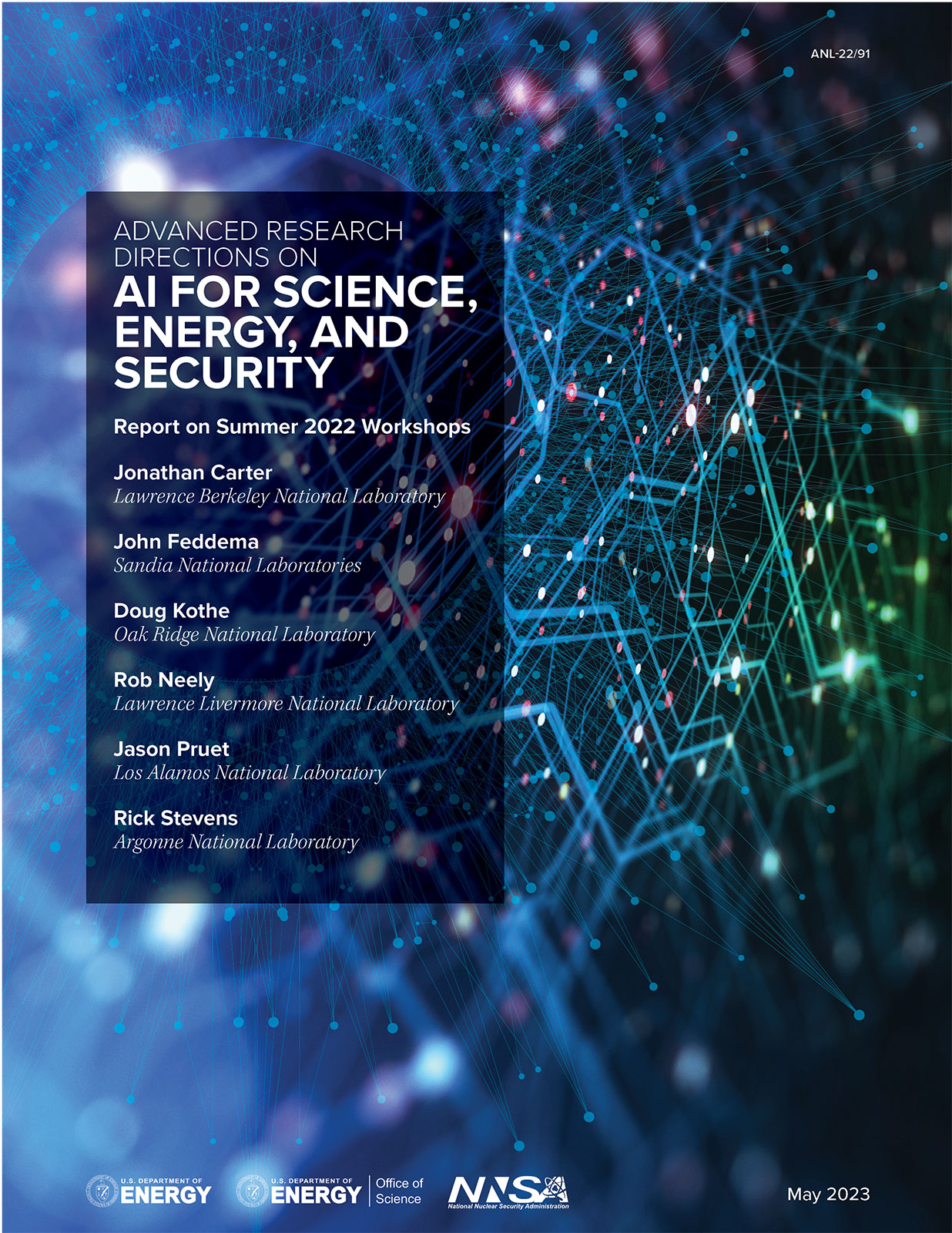 AI for science, energy and security report cover 