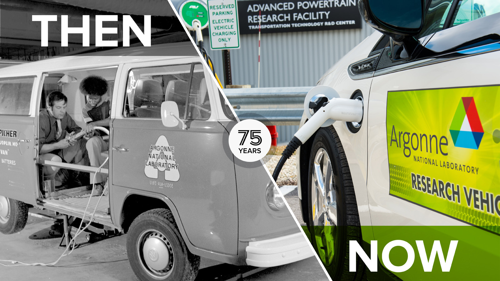 75th_Then and Now_Electric vehicles charging