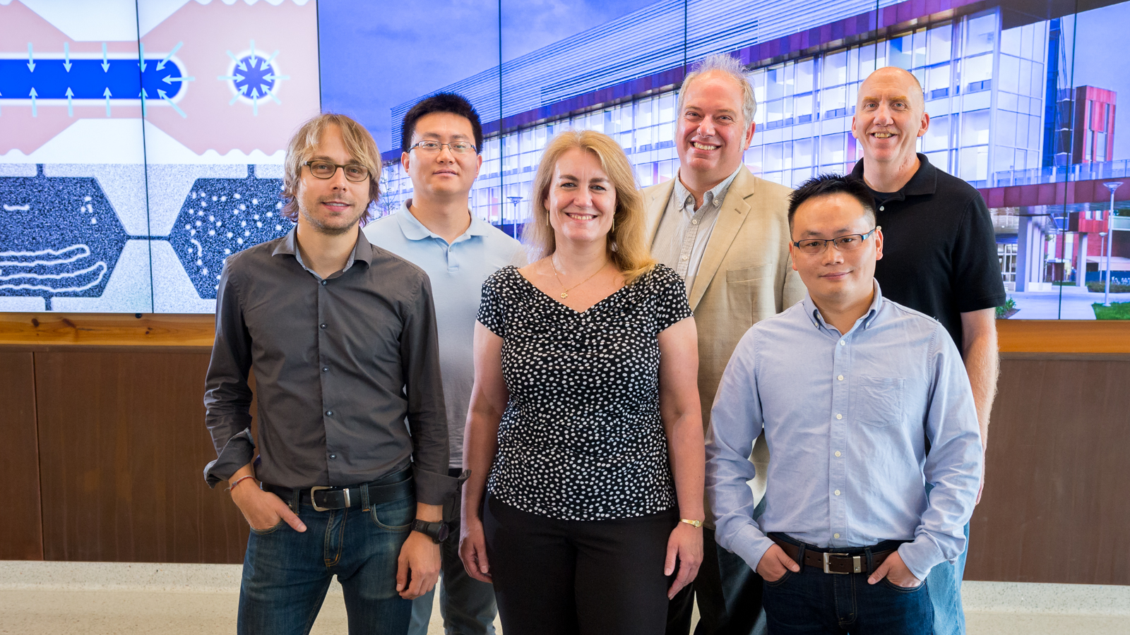 From left to right: M. Benjamin Jungfleisch, Wei Zhang, Suzanne G. E. te Velthuis, Axel Hoffmann, Wanjun Jiang, and John E. Pearson. Photo by Mark Lopez/Argonne National Laboratory.