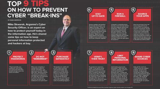 Cyber security expert Mike Skwarek shares tips on security in the digital age. Click image to view larger or download for educational purposes.