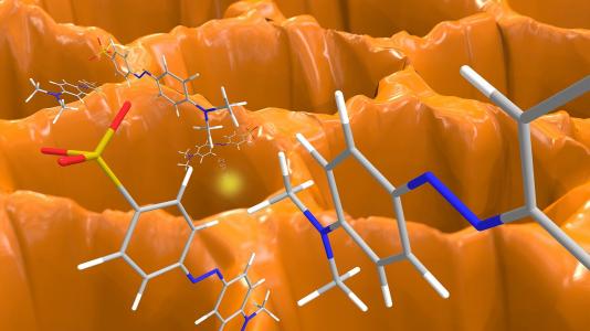Argonne scientists have invented a membrane (shown here) that, when exposed to sunlight, can clean itself and also actively degrade pollutants. (Image by Argonne National Laboratory.)